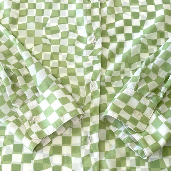 NWT RESA Monica Sheer Chiffon Blouse Long Sleeve Button Down Shirt Hendrix M/L - Picture 12 of 15